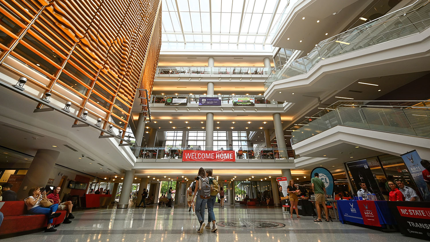 Students make their way through the Talley Student Union.